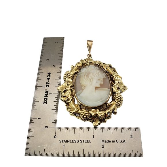 Vintage 14 Karat Yellow Gold Cameo Pendant #10663 - Picture 8 of 8